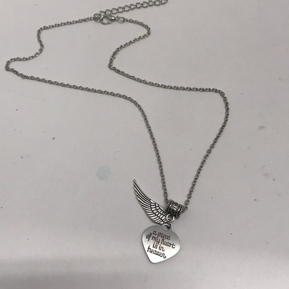Piece of Heart in Heaven Necklace 18” Angel Wing - Picture 2 of 5